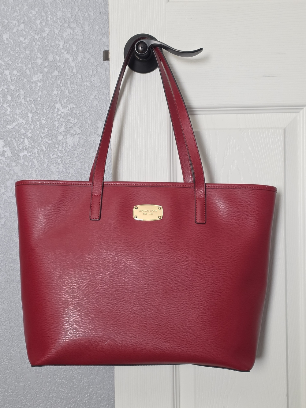 Michael Kors Red Leather Tote Bag